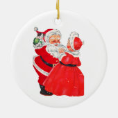 vintage Kerstman en Mrs Claus Keramisch Ornament (Achterkant)