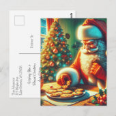 Vintage Kerstman eten koekjes Briefkaart (Voorkant / Achterkant)