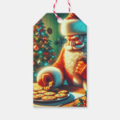Vintage Kerstman eten koekjes Cadeaulabel (Voorkant)