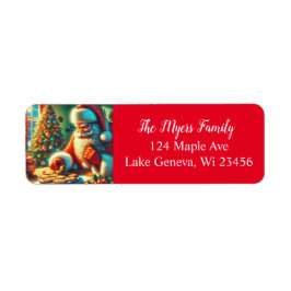 Vintage Kerstman eten koekjes Etiket