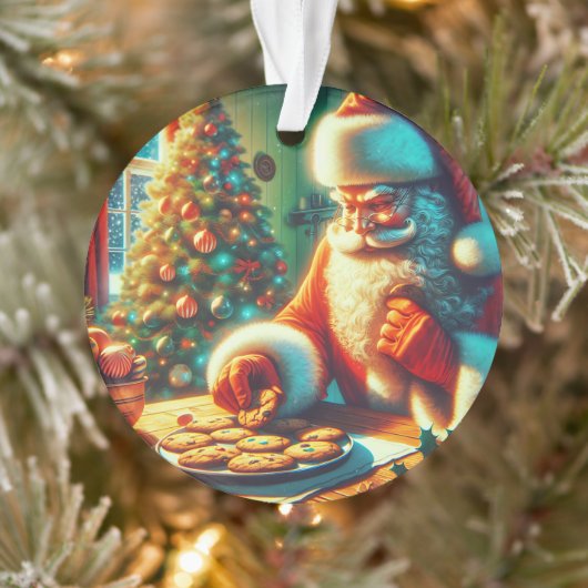 Vintage Kerstman eten koekjes Ornament (Boom)
