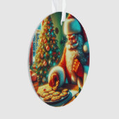 Vintage Kerstman eten koekjes Ornament (voorkant)