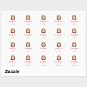 Vintage Kerstman feest Dank u wel Vierkante Sticker (Vel)