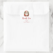 Vintage Kerstman feest Dank u wel Vierkante Sticker (Tas)
