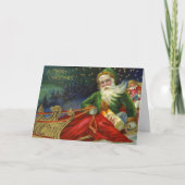Vintage Kerstman Feestdagen Kaart (Voorkant)