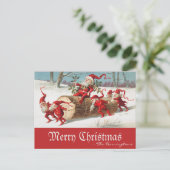 Vintage kerstman feestdagenkaart (Staand voorkant)