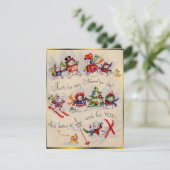 Vintage Kerstman Feestdagenkaart (Staand voorkant)