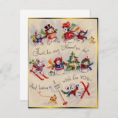 Vintage Kerstman Feestdagenkaart (Voorkant / Achterkant)