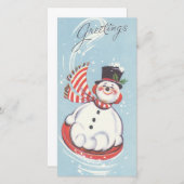 Vintage Kerstman Feestdagenkaart (Voorkant / Achterkant)