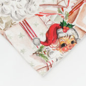 Vintage Kerstman Fleece Deken (Hoek)