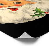 Vintage Kerstman gezicht Fun Oude Mode Poster (Hoek)