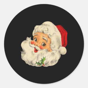 Vintage Kerstman gezicht Fun Oude Mode Ronde Sticker
