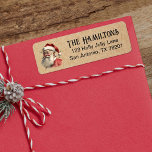 Vintage Kerstman gezicht retour adres Etiket<br><div class="desc">Dit retouradreslabel heeft een  kerstman op een kraftpapier-achtergrond. Coördineert met de  kerstman Kaart. Geweldig voor het verzenden van uw vakantie mail. Ontworpen voor u door Blackberry Boulevard.</div>