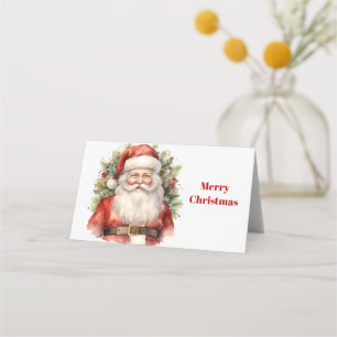Vintage Kerstman Glimlachend Klein Plaatskaartje