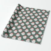 Vintage Kerstman Groen Cadeaupapier (Uitgerold)