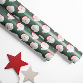 Vintage Kerstman Groen Cadeaupapier