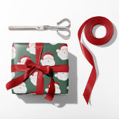 Vintage Kerstman Groen Cadeaupapier