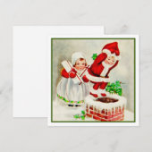 Vintage Kerstman Helper's Feestdagenkaart (Voorkant / Achterkant)