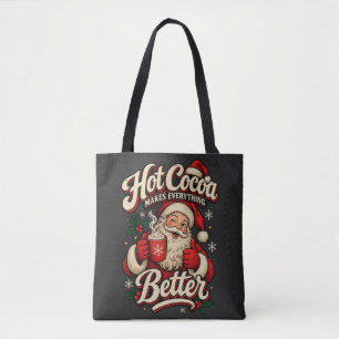 Vintage Kerstman Hete Chocolade Maakt Alles Beter Tote Bag