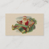 Vintage kerstman in een klassieke Antiek auto Visitekaartje (Achterkant)