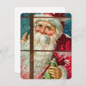 Vintage Kerstman in raam Feestdagenkaart (Voorkant / Achterkant)