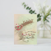 Vintage kerstman in Sleigh Feestdagenkaart (Staand voorkant)