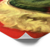 Vintage Kerstman in Sleigh met Speelgoed Poster (Hoek)