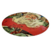 Vintage Kerstman in Sleigh met Speelgoed Snijplank (Hoek)