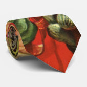 Vintage Kerstman in Sleigh met Speelgoed Stropdas (Opgerold)