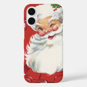Vintage Kerstman, Jolly en Winking iPhone 16 Hoesje