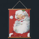 Vintage Kerstman, Jolly en Winking Hangend Wandkleed<br><div class="desc">illustratie kerstvakantieontwerp met een gelukkige,  vrolijke kerstman met een pet en het winden alsof hij een geheim heeft. Hoi,  vrolijk kerstfeest!</div>