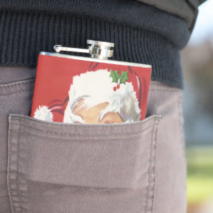 Vintage Kerstman, Jolly en Winking Heupfles