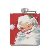 Vintage Kerstman, Jolly en Winking Heupfles (Achterkant)