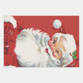 Vintage Kerstman, Jolly en Winking Inpakpapier Vel (Voorkant)