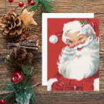 Vintage Kerstman, Jolly en Winking Kaart<br><div class="desc">illustratie kerstvakantieontwerp met een gelukkige,  vrolijke kerstman met een pet en het winden alsof hij een geheim heeft. Hoi,  vrolijk kerstfeest!</div>