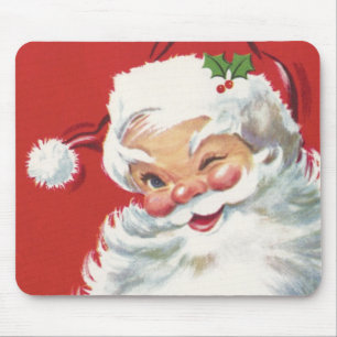 Vintage Kerstman, Jolly en Winking Muismat