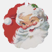 Vintage Kerstman, Jolly en Winking Ornament Kaart (Achterkant)