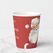 Vintage Kerstman, Jolly en Winking Papieren Bekers (Achterkant)