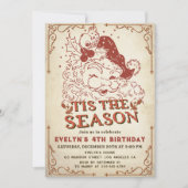 Vintage Kerstman Kerstman Verjaardagsfeest Kaart (Voorkant)