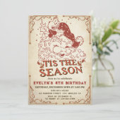 Vintage Kerstman Kerstman Verjaardagsfeest Kaart (Staand voorkant)