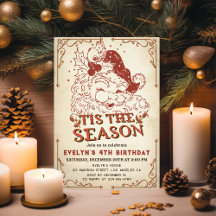 Vintage Kerstman Kerstman Verjaardagsfeest