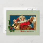 Vintage Kerstman Kerstmis Briefkaart (Voorkant / Achterkant)