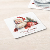 Vintage Kerstman Kerstmis Onderzetter (Schuin)
