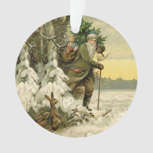 Vintage Kerstman Kerstmis Victoriaans Vakantie Boo Ornament