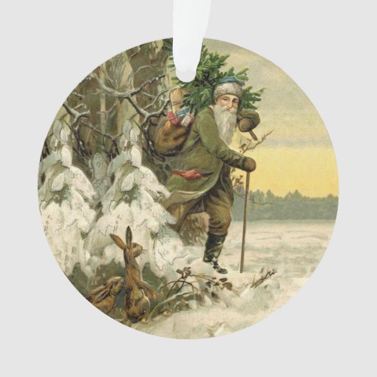 Vintage Kerstman Kerstmis Victoriaans Vakantie Boo Ornament (voorkant)