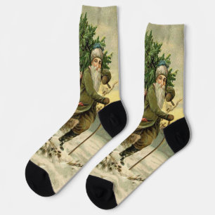 Vintage Kerstman Kerstmis Victoriaans Vakantie Boo Sokken