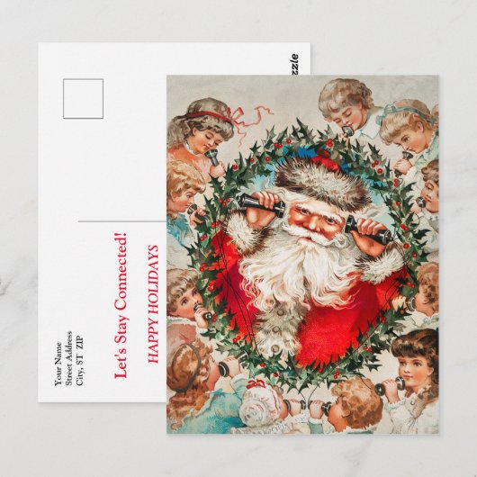 Vintage Kerstman Kinderen Briefkaart (Voorkant / Achterkant)