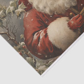 Vintage Kerstman met cadeaus Tissuepapier (Detail)