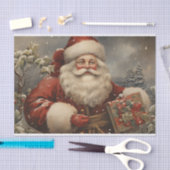 Vintage Kerstman met cadeaus Tissuepapier (Craft)