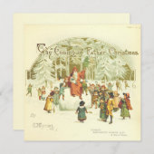Vintage Kerstman met kinderen Feestdagenkaart (Voorkant / Achterkant)